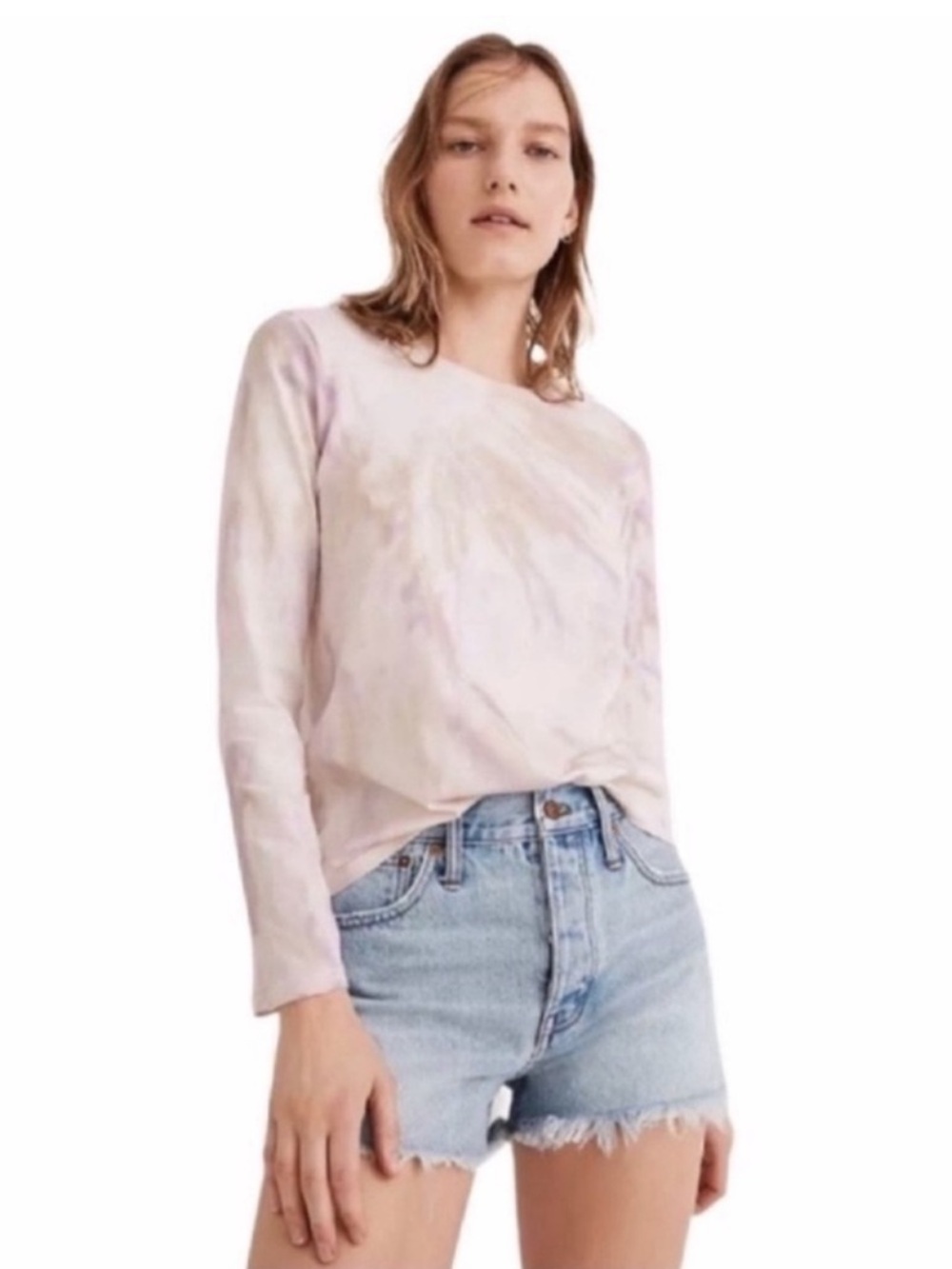 MADEWELL Long Sleeve Tee Size Medium Tie Dye 100% Cotton Northside Vintage